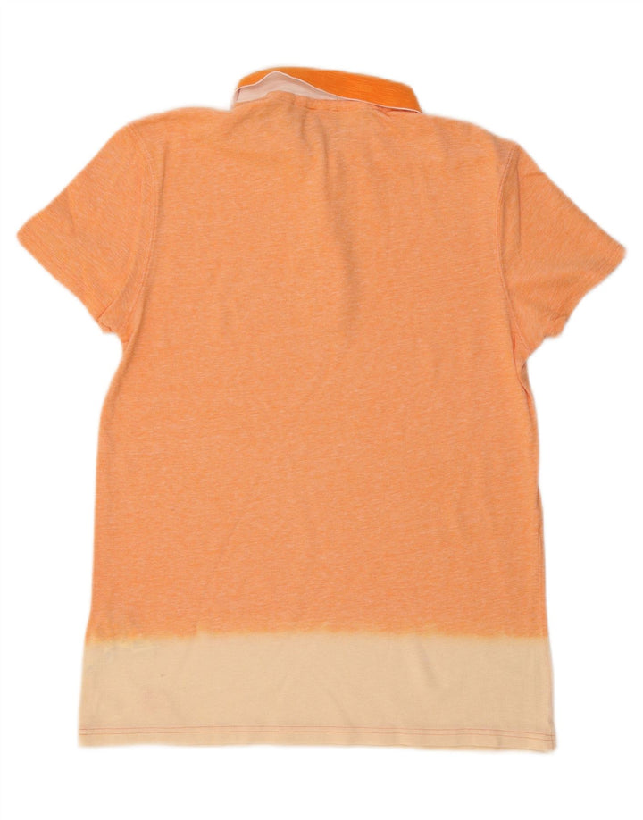 HUGO BOSS Polo de hombre de algodón color block en naranja medio