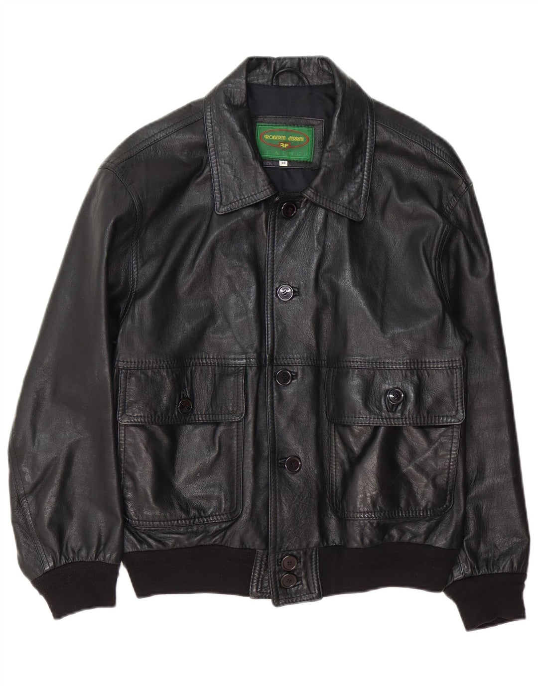 Roberta Ferrini Chaqueta de cuero para hombre IT 50 Grande Negro