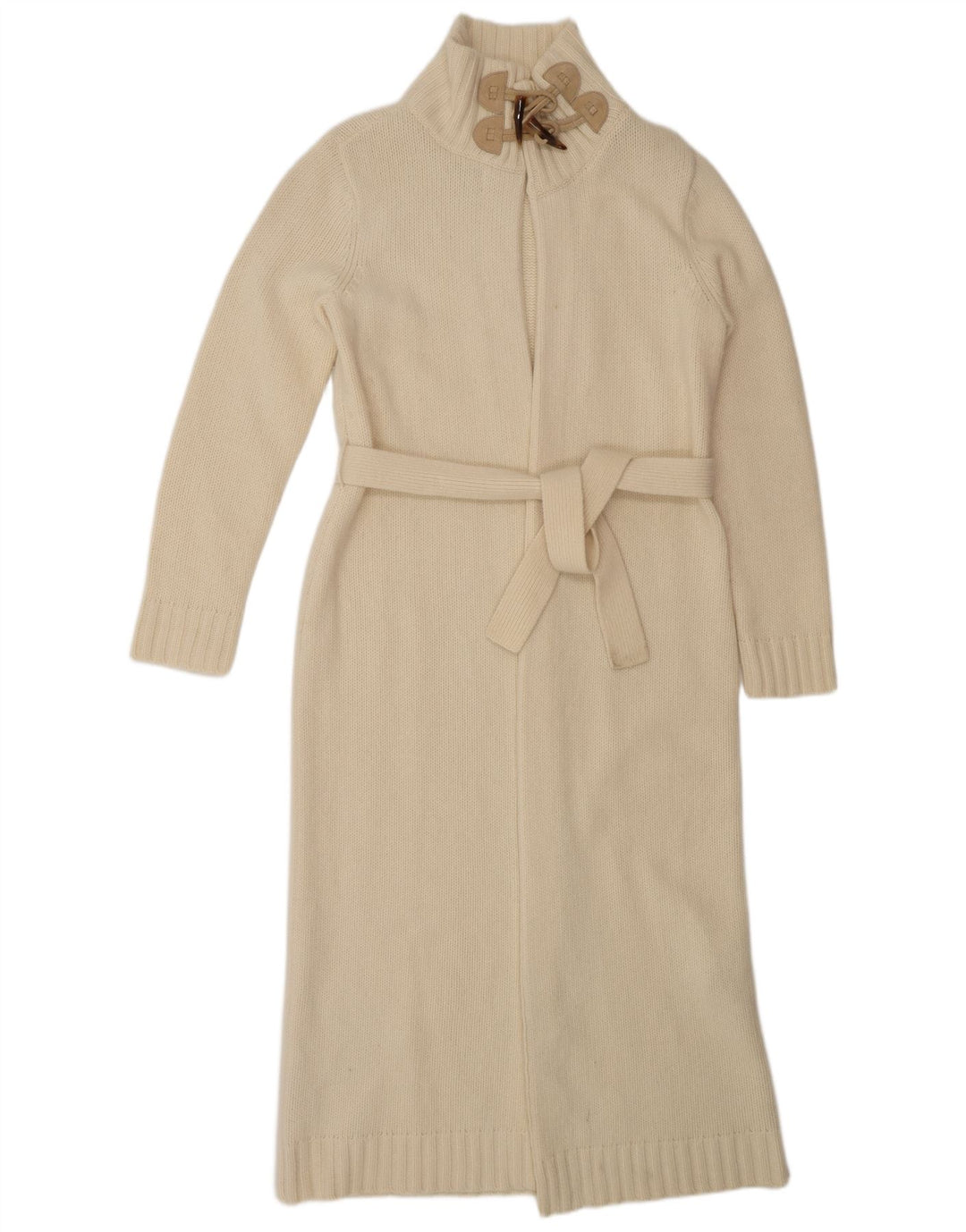 Ralph Lauren Suéter tipo cárdigan largo para mujer Reino Unido 14 Lana blanca mediana