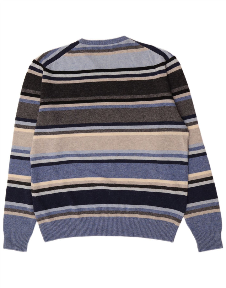 Kappa Jersey De Cuello Redondo Para Hombre Jersey Grande De Lana A Rayas Multicolor