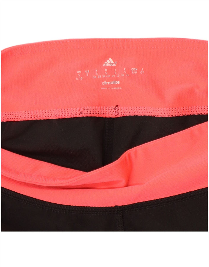 ADIDAS Womens Climalite Leggings UK 8/10 Small  Black Colourblock