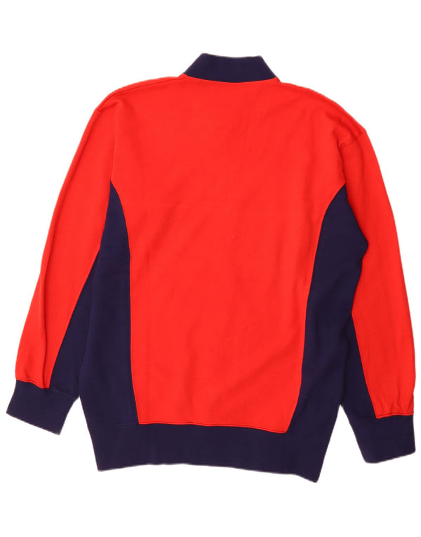 Vintage hombres chándal chaqueta superior IT 56 XL rojo colorblock deportes
