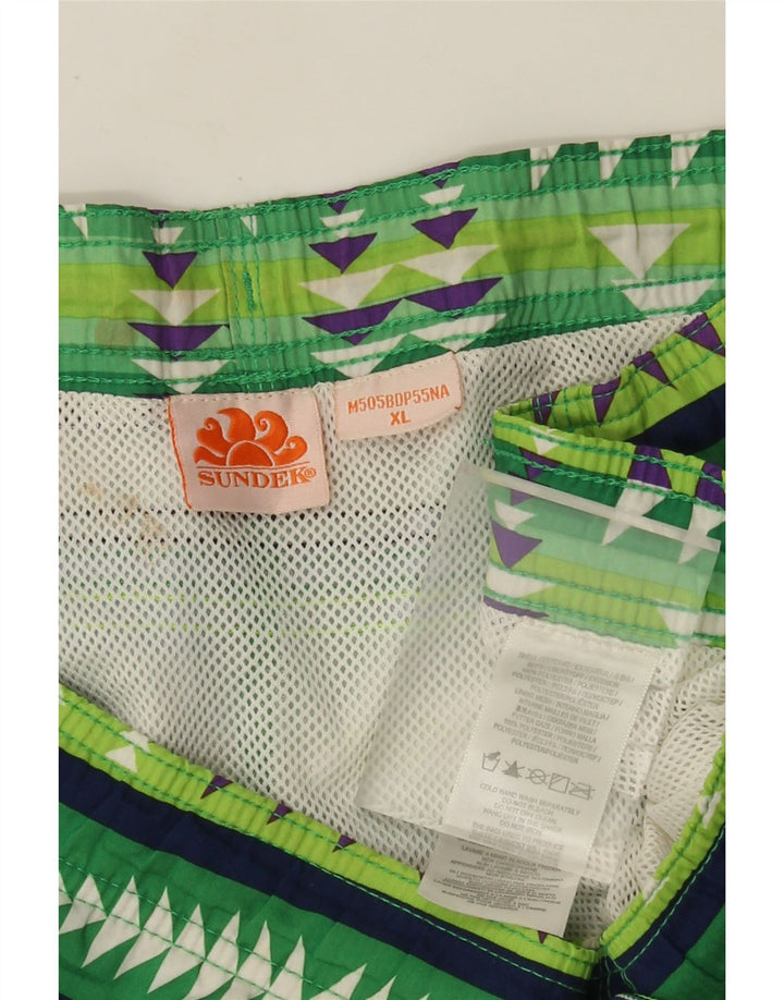 Sundek Bañador Hombre XL Verde Geométrico Poliéster