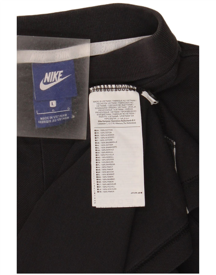 Polo Nike Hombre Grande Negro Algodón