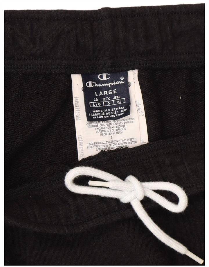Champion Pantalón De Chándal Para Hombre Grande Negro Algodón