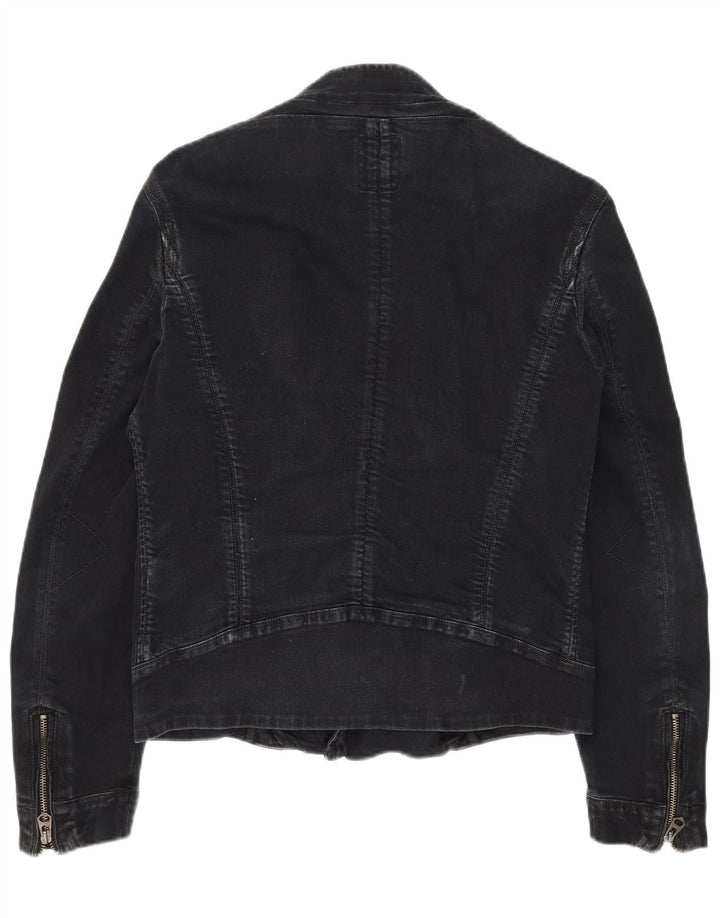 Guess Chaqueta Motera Vaquera para Hombre UK 36 Small Algodón Negro