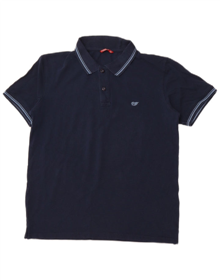 CARRERA Polo para hombre grande azul marino algodón