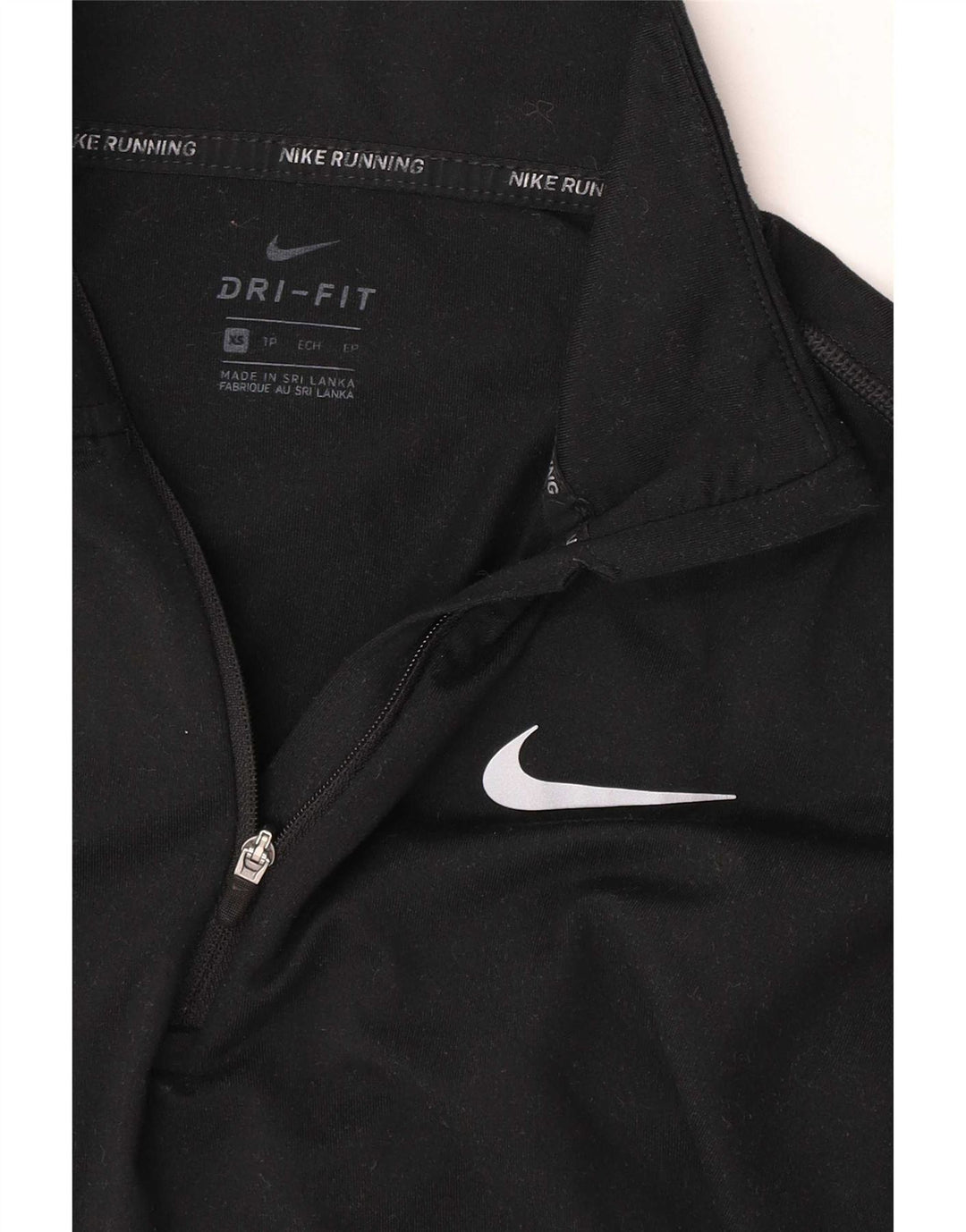 Nike Dri Fit - Camiseta de manga larga con cuello y cremallera para hombre, talla XS, color negro