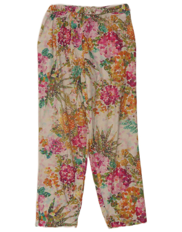 Pantalones casuales rectos vintage para mujer W32 L27 multicolor floral