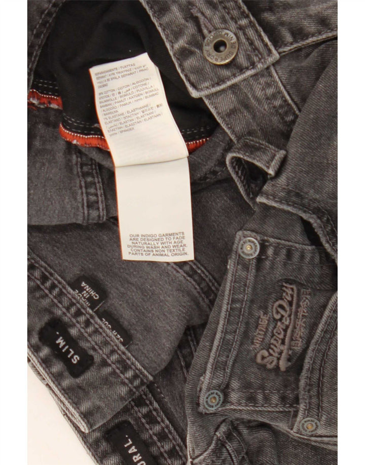 Superdry Pantalones cortos vaqueros ajustados Corporal para hombre W32 Algodón gris medio