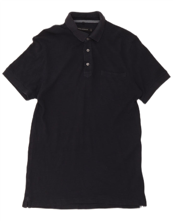 French Connection Polo regular para hombre de algodón azul marino mediano