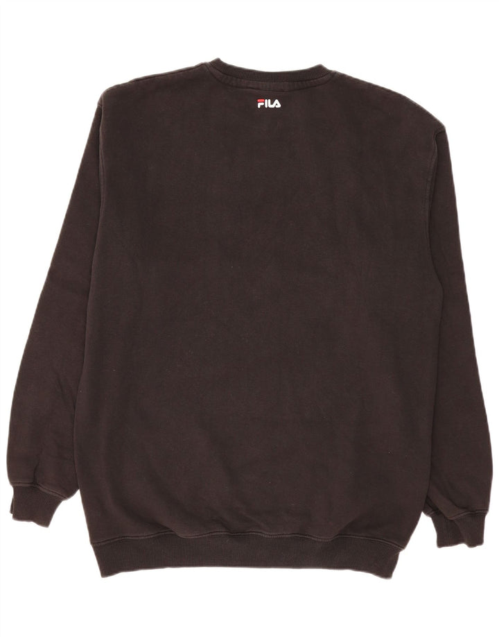 Fila Hombre Graphic Sudadera Jumper Medium Negro Algodón
