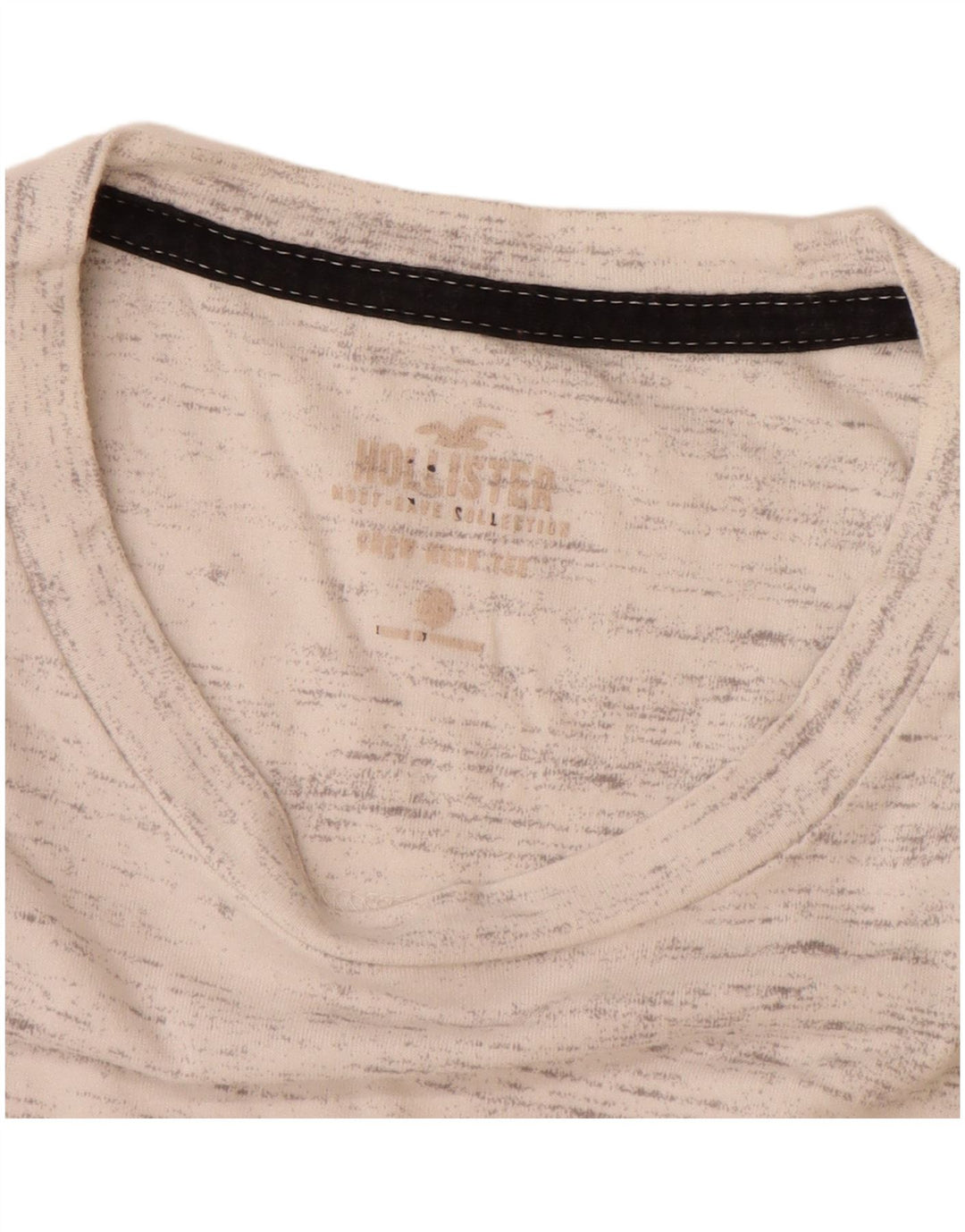 HOLLISTER Camiseta para hombre Top Small de algodón moteado en blanco roto