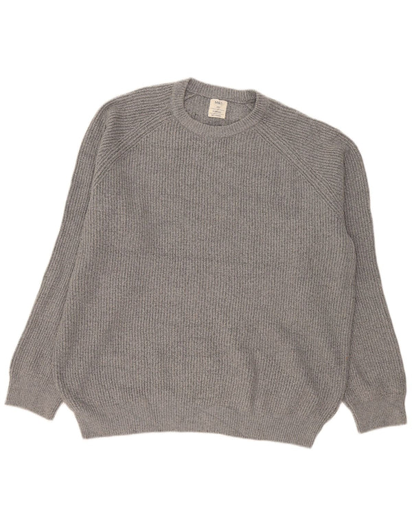 Marks & Spencer - Jersey de cuello redondo para hombre, talla 2XL, poliamida gris