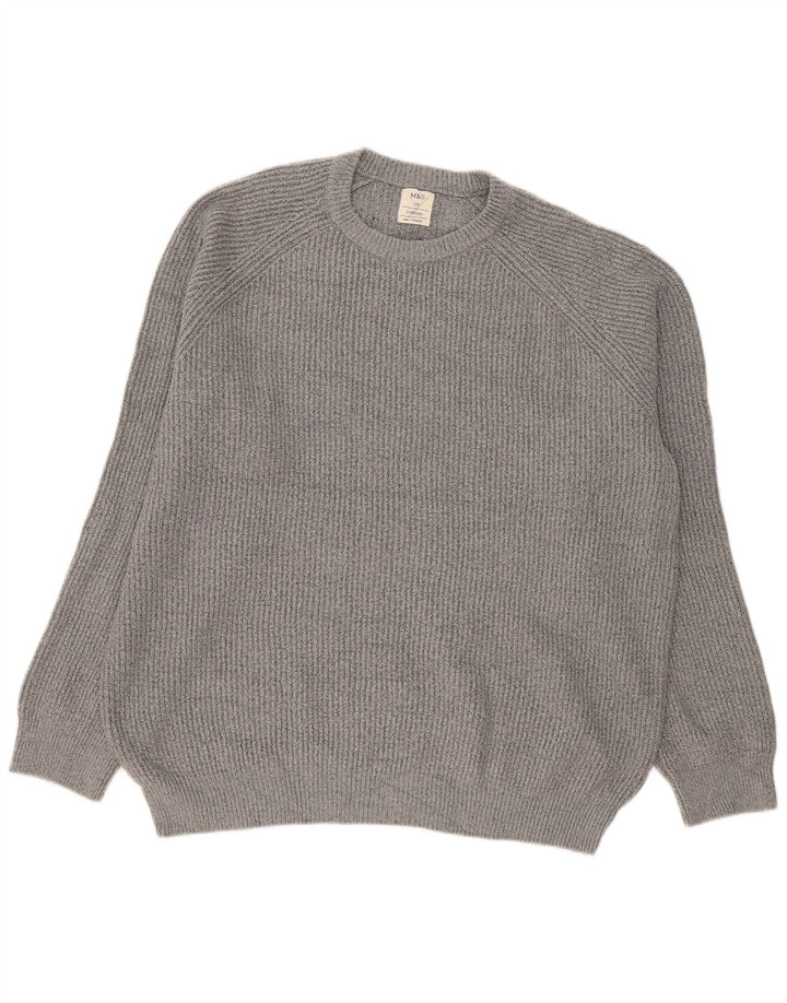 Marks & Spencer - Jersey de cuello redondo para hombre, talla 2XL, poliamida gris