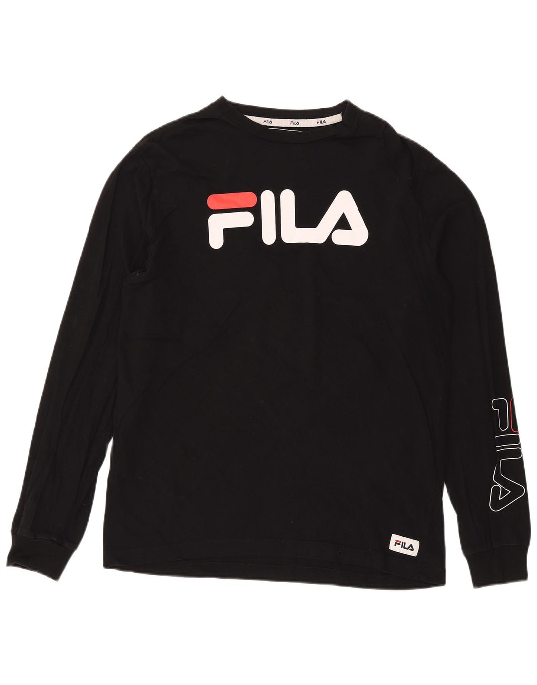 Fila Hombre Graphic Top Manga Larga Medio Negro