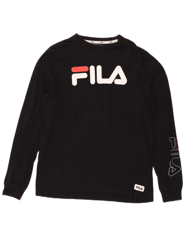 Fila Hombre Graphic Top Manga Larga Medio Negro