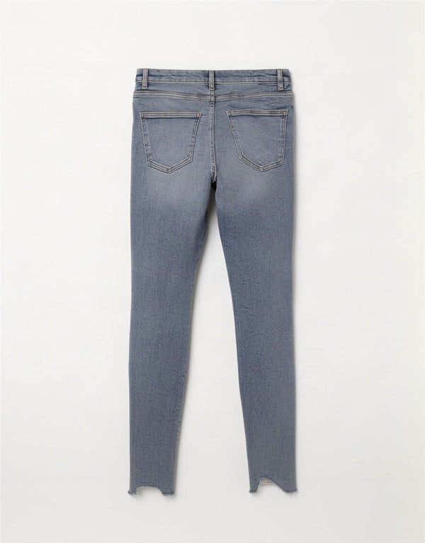 Zara Vaqueros pitillo desgastados para mujer EU 38 Small W28 L30 Algodón azul