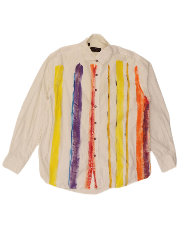 Camisa Etro Hombre 2XL Blanco Rayas