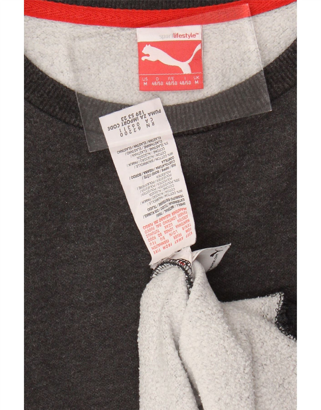 PUMA Sudadera Jumper de algodón gris medio para hombre