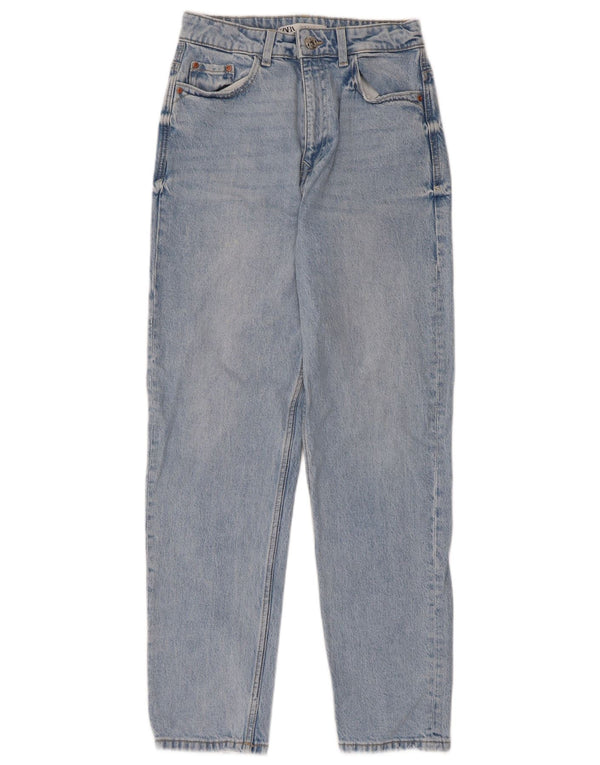 Zara Vaqueros Cónicos Para Mujer EU 36 XS W26 L28 Azul