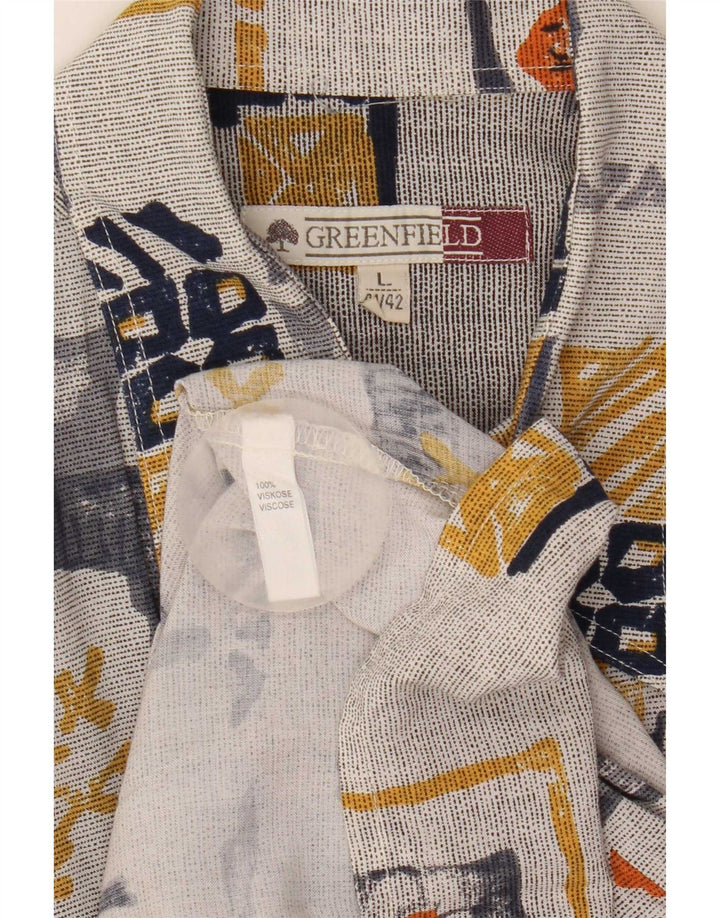 Greenfield Camisa De Manga Corta Para Hombre Talla 41/42 Grande Patchwork Multicolor