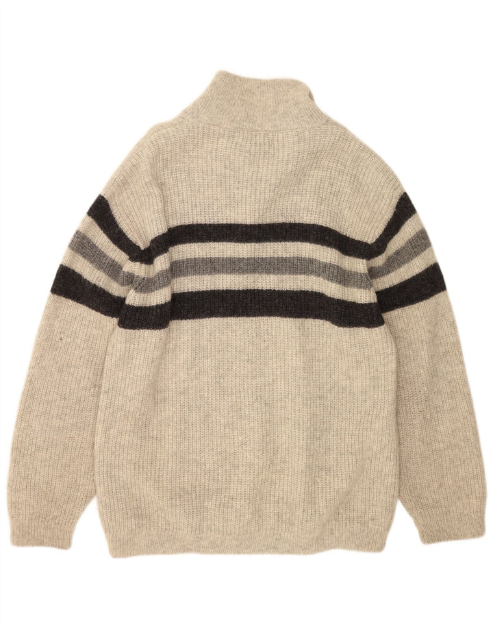 O'Neill Suéter tipo jersey con cuello tipo polo para hombre, tamaño grande, gris, a rayas