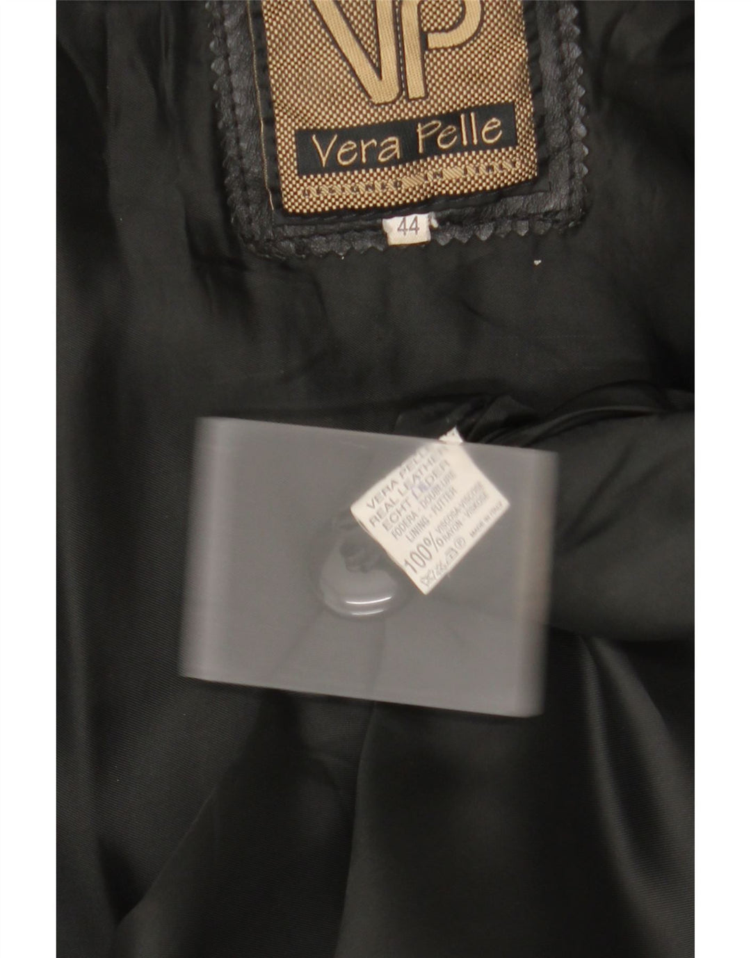 Abrigo de cuero con capucha vintage para mujer IT 44 Cuero negro medio