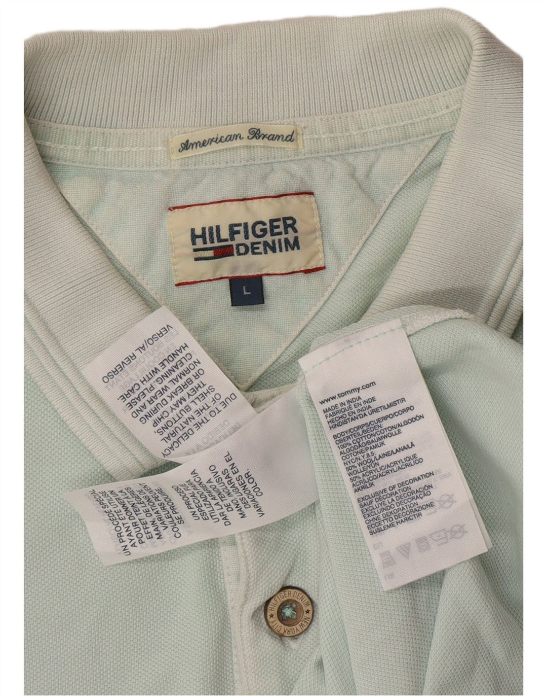 TOMMY HILFIGER Polo gráfico para hombre Algodón azul grande