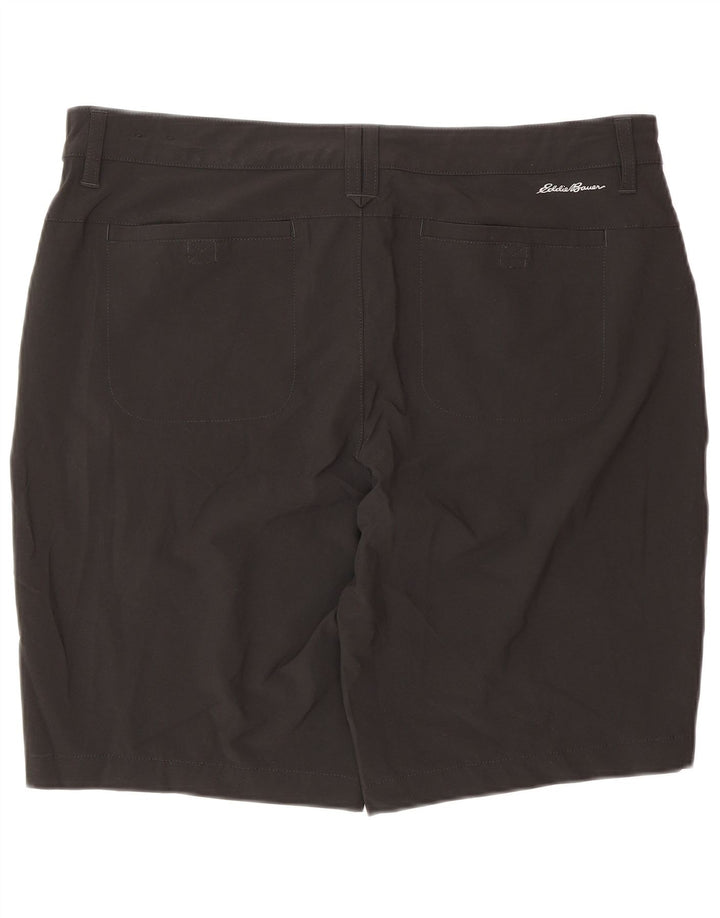 Eddie Bauer Pantalones cortos casuales para mujer US 14 XL W34 Poliéster negro