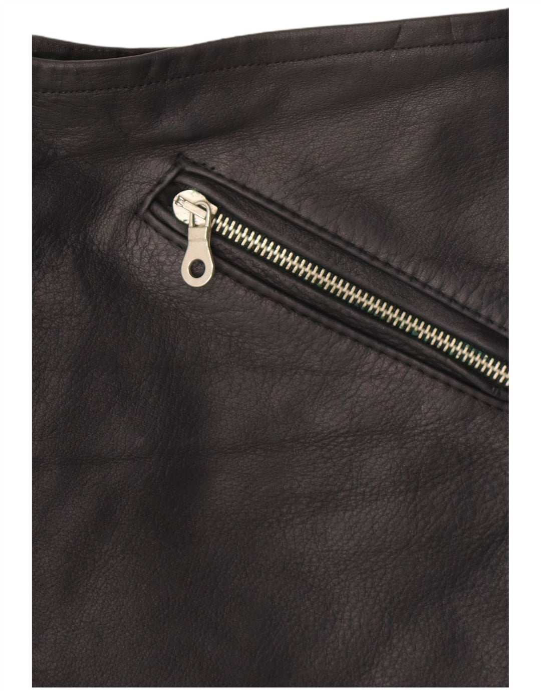 Vintage mujer mini falda de cuero W28 medio negro