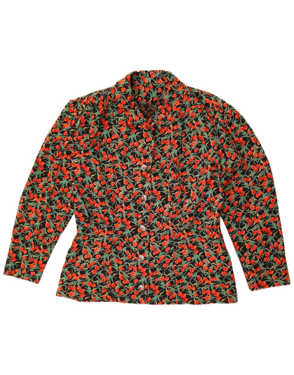Vintage mujer camisa blusa Reino Unido 16 grande multicolor floral