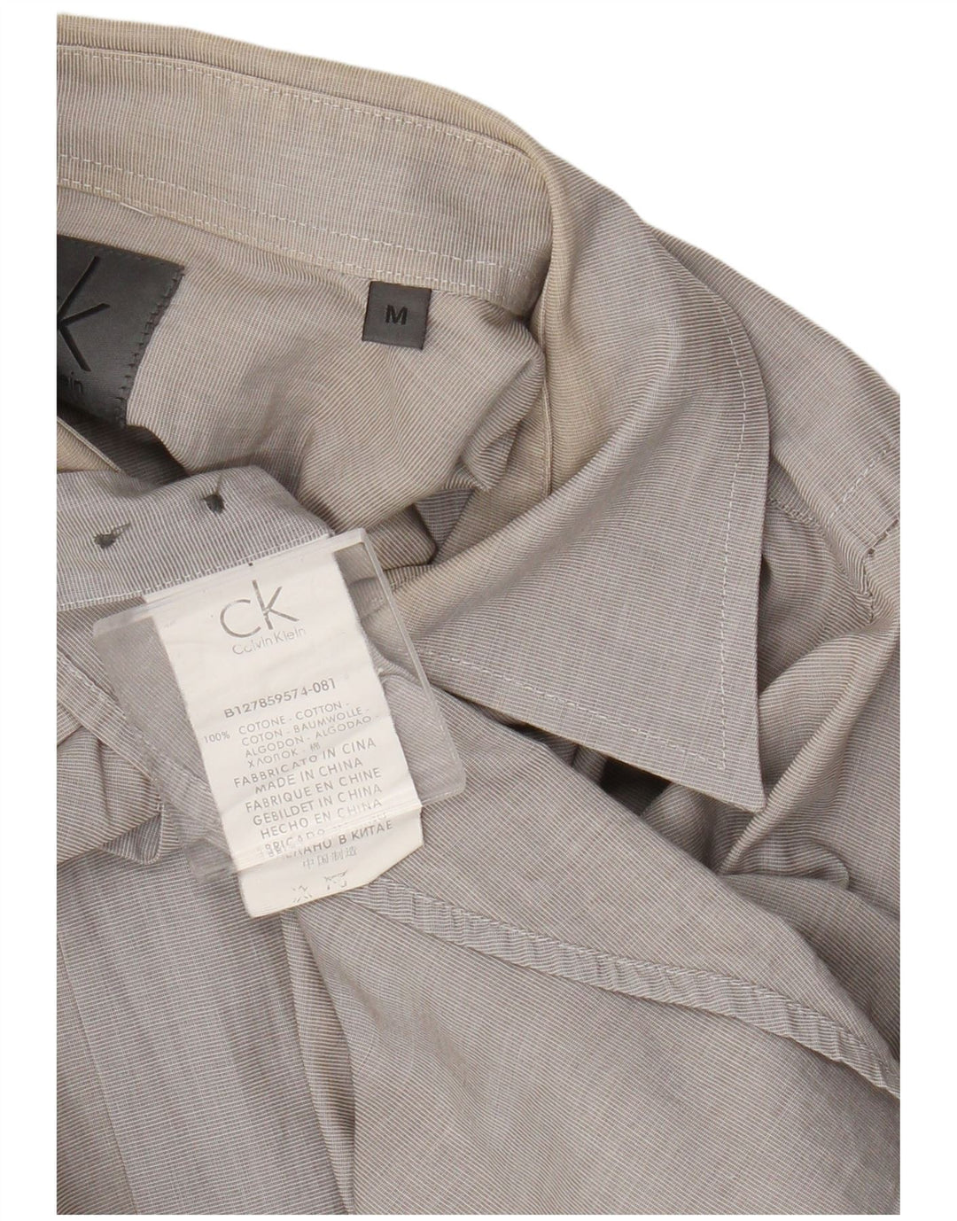 Camisa Calvin Klein Hombre Algodón Gris Medio