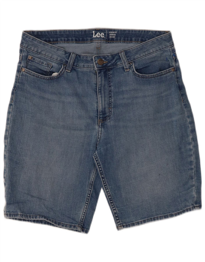 LEE Bermudas de mezclilla de talle medio y corte regular para mujer W34 Azul grande
