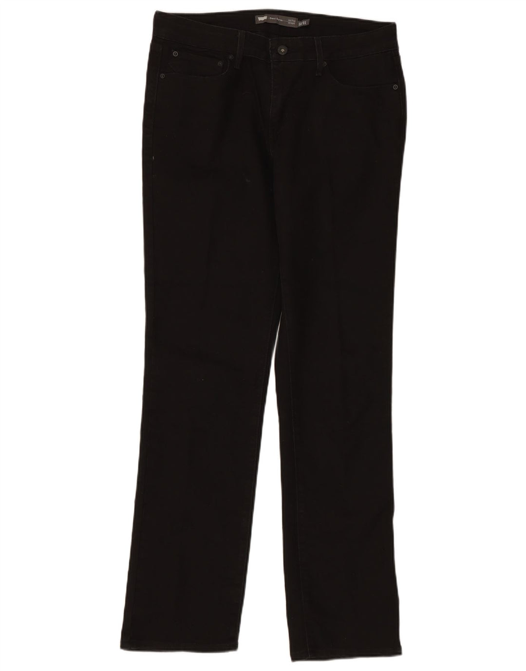 LEVI'S Jeans rectos Demi Curve de talle medio para mujer US 12 Large W32 L31 Negro