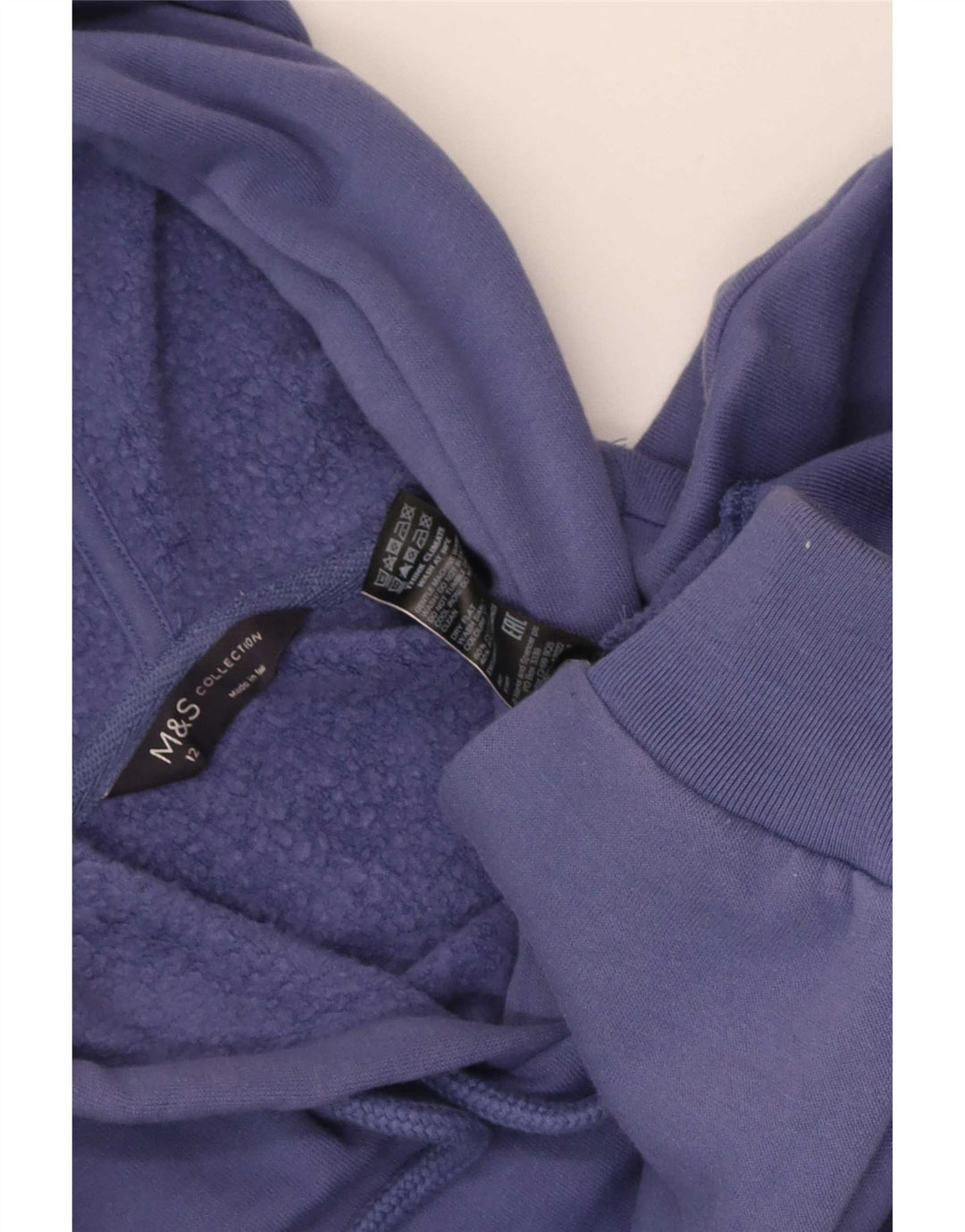 Marks & Spencer Jersey con capucha para mujer Reino Unido 12 Algodón azul medio