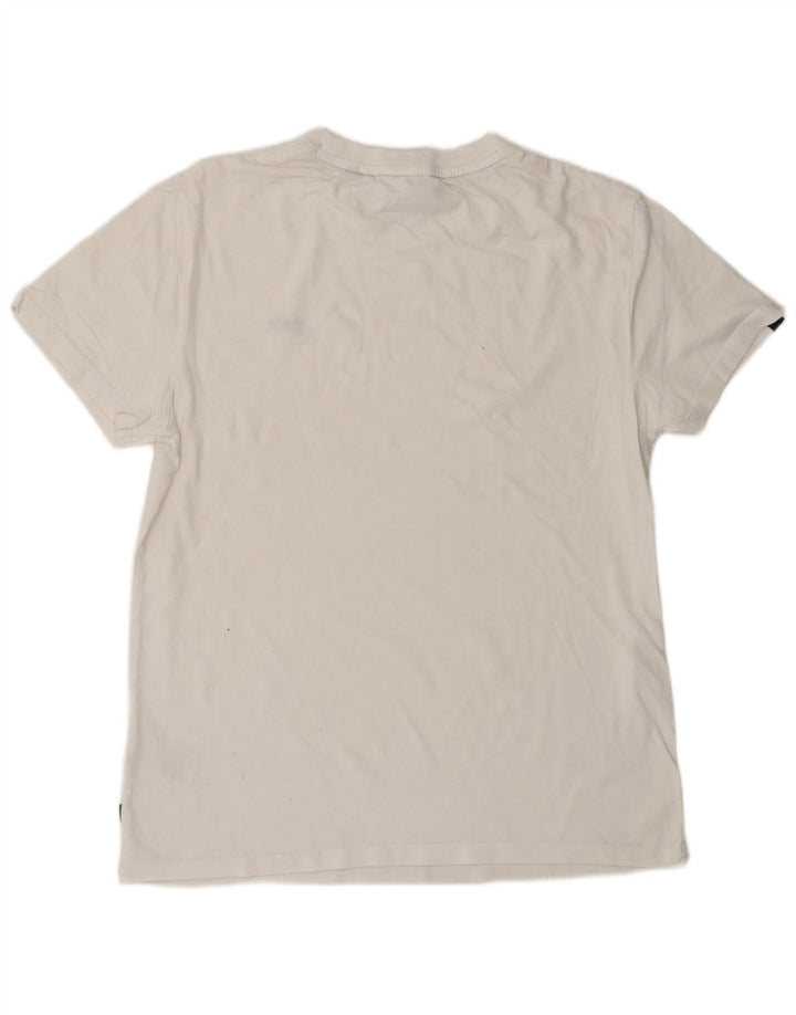 SUPERDRY Hombre Camiseta Top Medium Blanco Algodón
