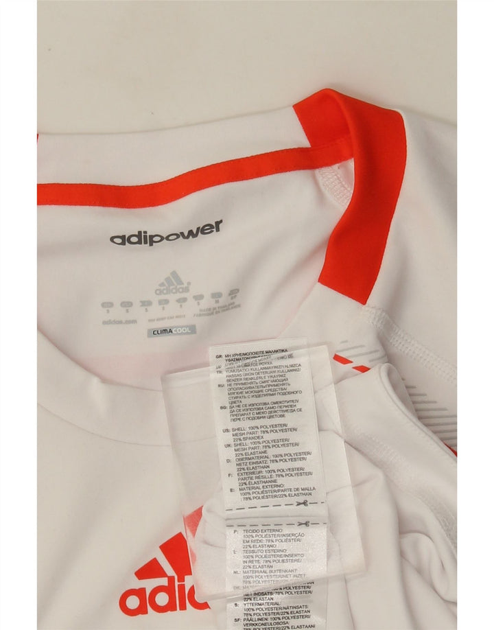 Adidas Hombre Climacool Camiseta Top Pequeño Blanco Colorblock Poliéster
