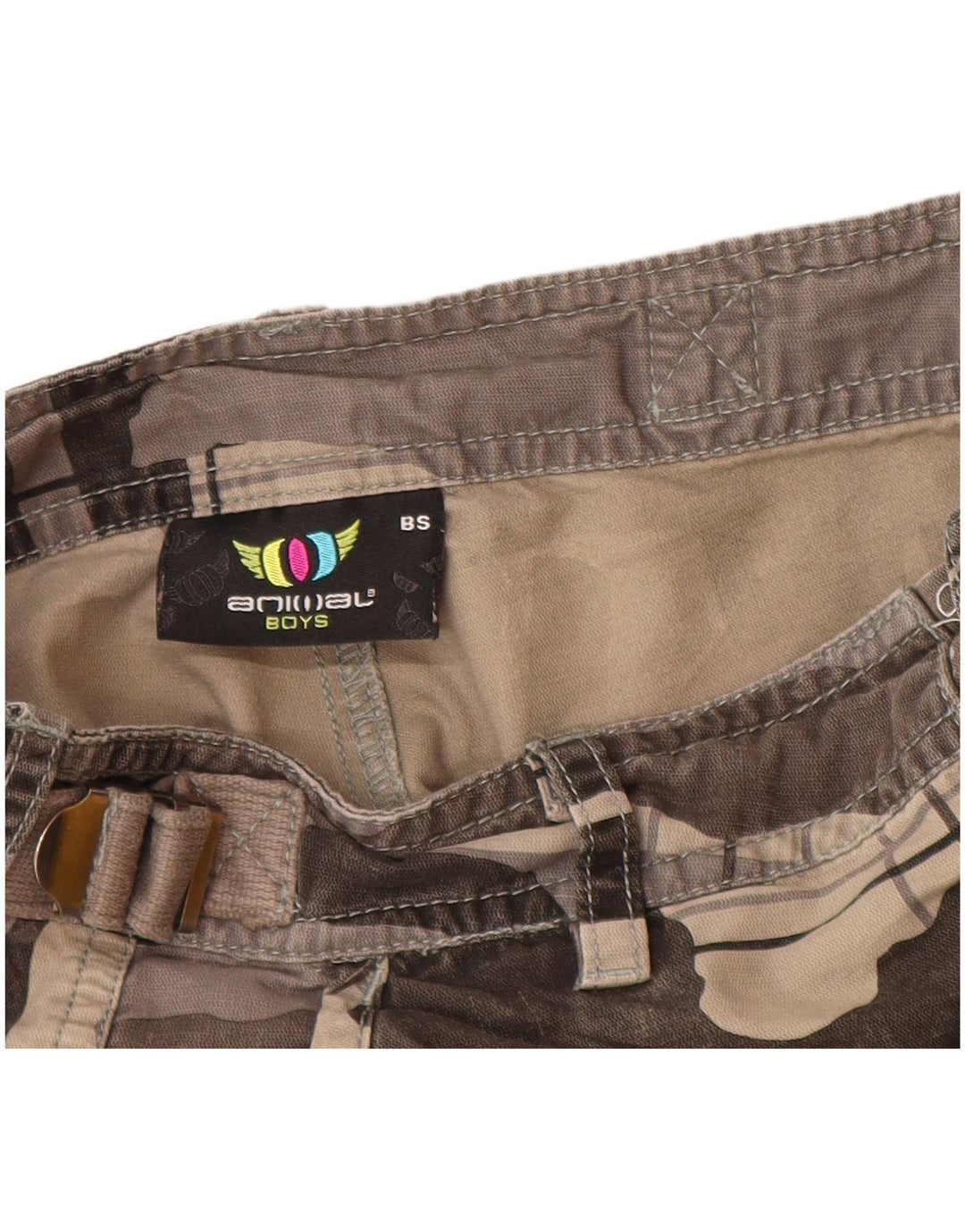 ANIMAL Shorts cargo para niños 7-8 años W24 Algodón de camuflaje gris