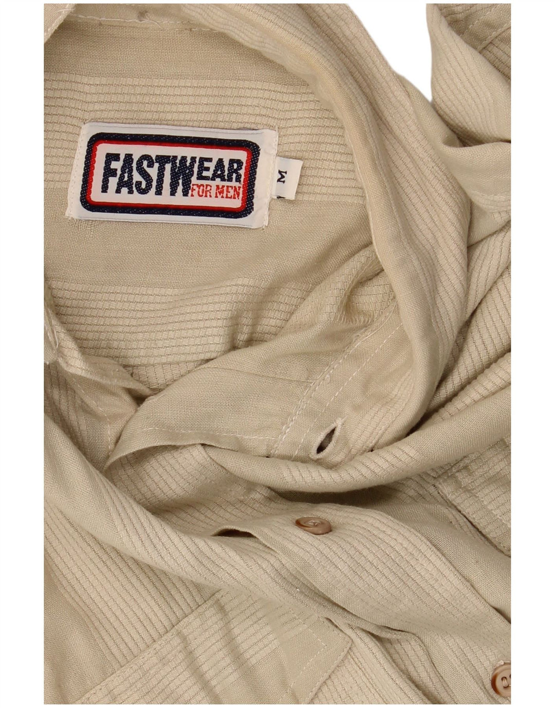 Camisa vintage de manga corta para hombre beige medio