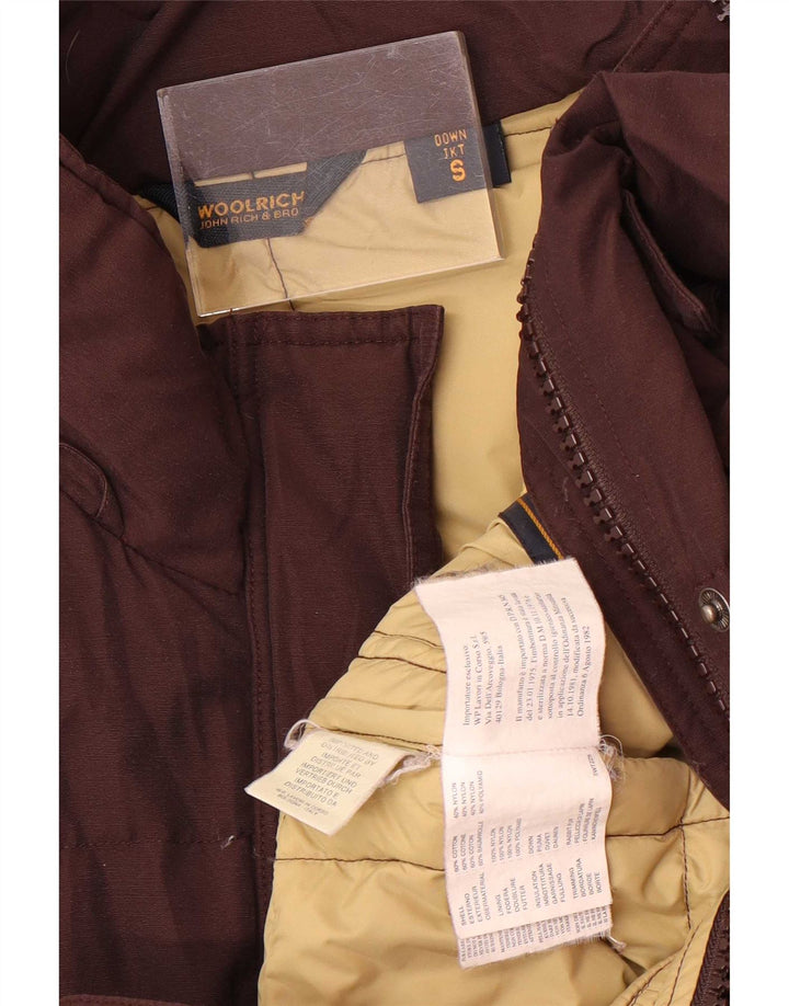 Woolrich Abrigo acolchado para mujer Reino Unido 10 Pequeño Algodón marrón