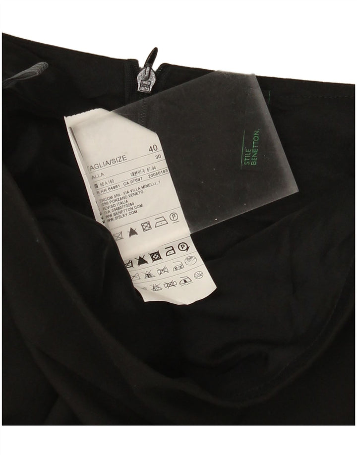 Falda Recta Benetton Mujer IT 40 Small W30 Negro Poliéster