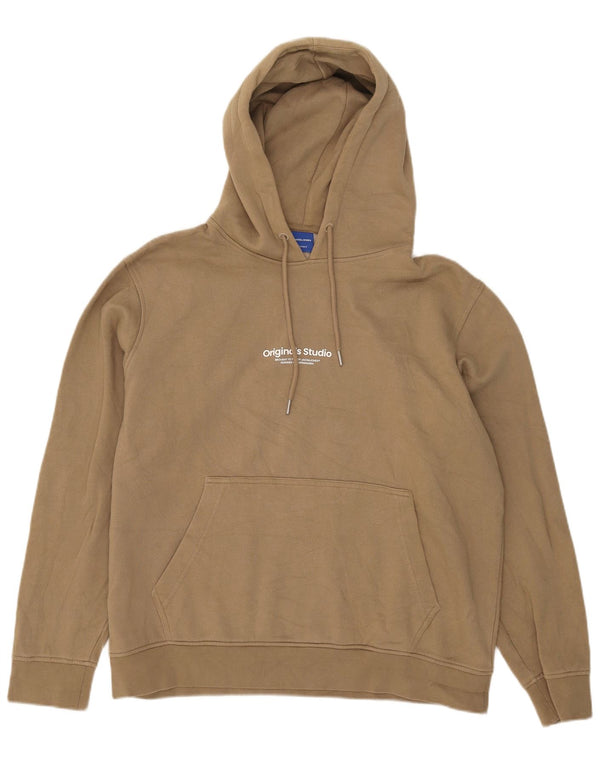 Jack & Jones Hombre Sudadera con Capucha Jumper XL Beige Algodón