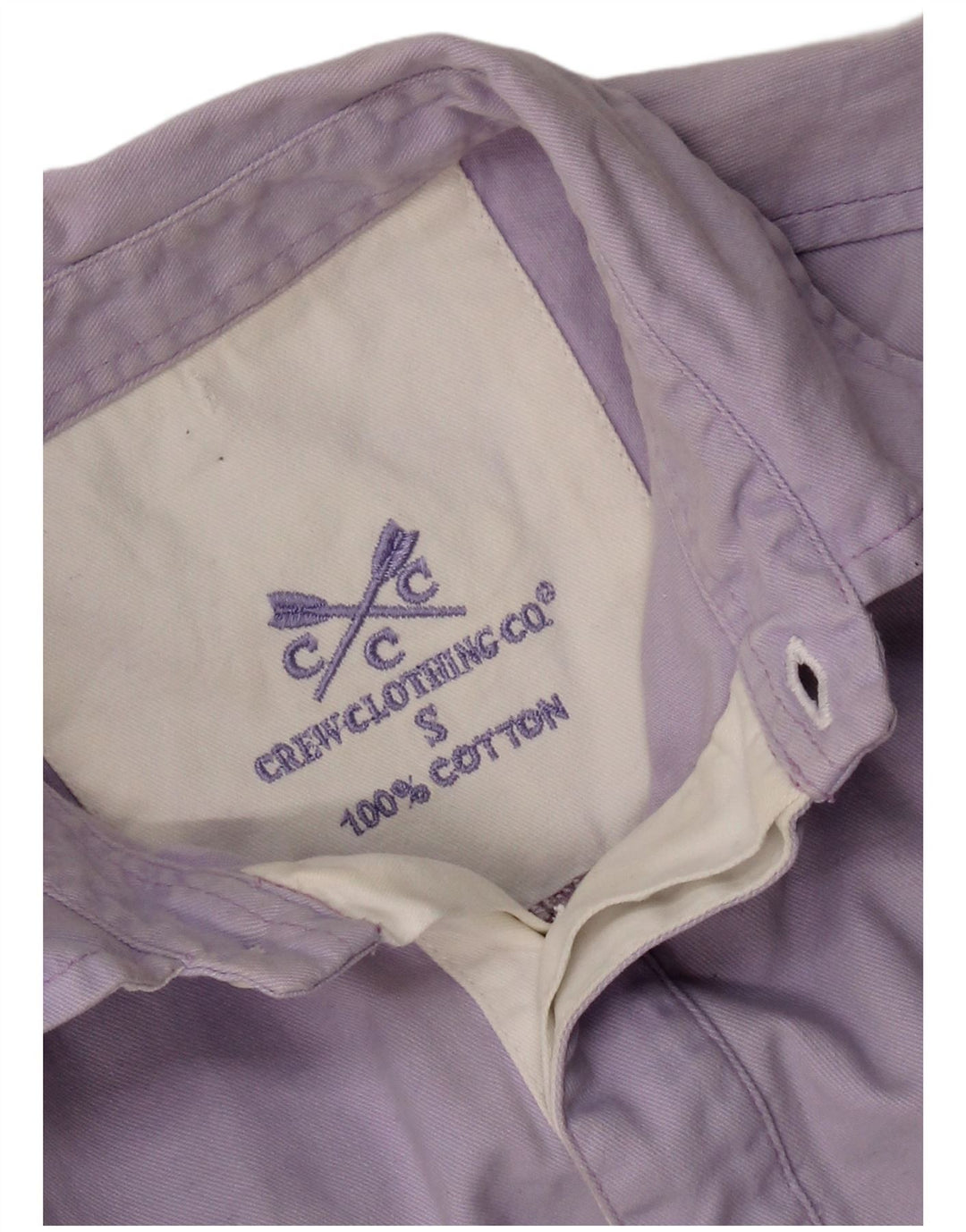 CREW CLOTHING Camisa tipo jersey para hombre, talla pequeña, algodón morado