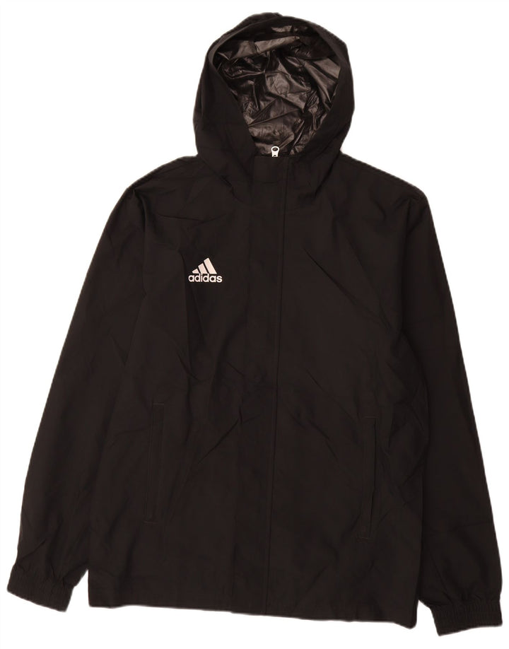 Adidas Chaqueta impermeable con capucha para hombre UK 36 Small Poliéster negro