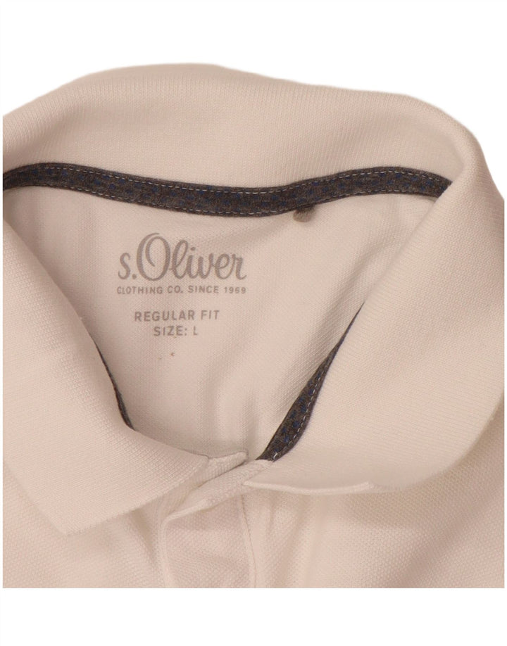 S.OLIVER Womens Polo Shirt UK 16 Large White