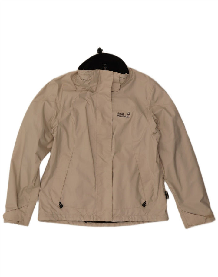 JACK WOLFSKIN Chaqueta impermeable para mujer UK 12 Medio Beige Poliéster