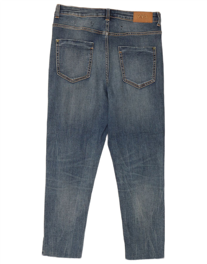Zara Jeans Cropped Mujer EU 40 Medium W30 L24 Algodón Azul