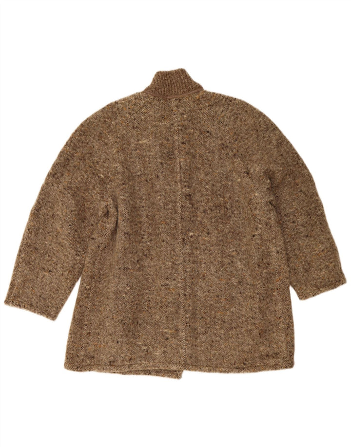 Vintage mujer abrigo Reino Unido 14 grande beige moteado
