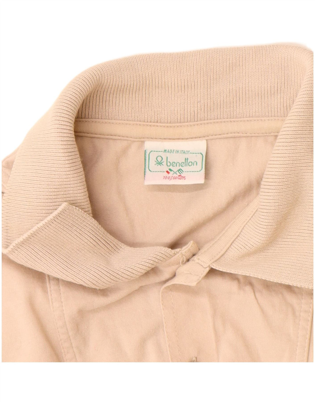 BENETTON Polo Hombre Algodón Beige Medio